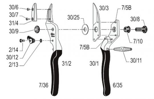 FELCO 31 Garten-Schere mit Amboss