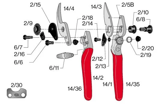 FELCO 14 Kompakt Garten- Rebschere für kleine Hände
