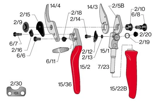 FELCO 15 Kompakt Rollgriff - Schere für kleine Hände