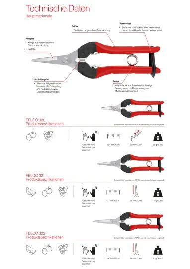 FELCO 321 Ernte- & Leseschere kurz